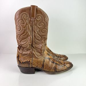Tony Lama Mens Exotic Snake Skin Cowboy Boots Size 11.5 B Western